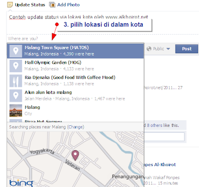 Cara Membuat Lokasi Di Facebook Lewat Hp. Cara Buat Update Status FB via Lokasi Kota