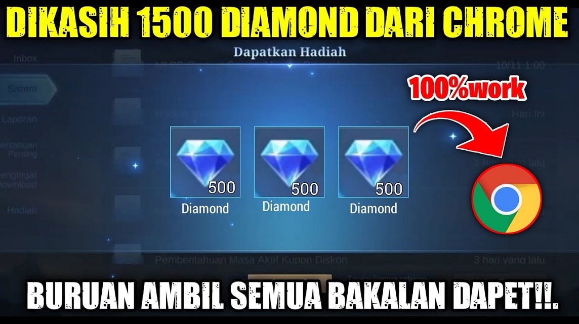 Diamond Mobile Legend Gratis. Cara Spin Diamond ML Gratis dari Google, 100% Work!