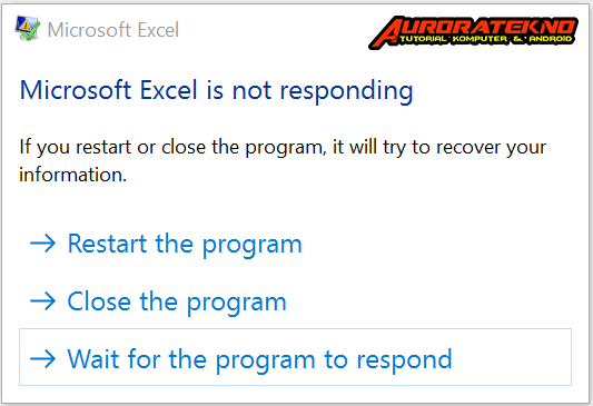 Cara Mengatasi Not Responding Pada Microsoft Excel 2007. 9 Cara Mengatasi Excel Not Responding Terbukti Berhasil