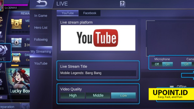Alat Untuk Live Streaming Mobile Legend. Siarkan skillmu! ini setting Mobile Legends untuk Live Di Youtube